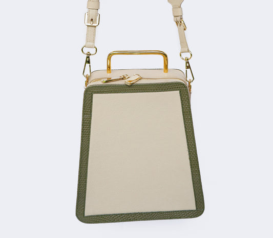 Bolso Granate Beige/verde olivo