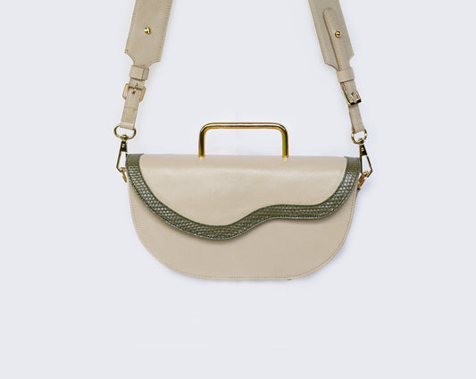 Bolso Thalassa Beige/Verde Olivo